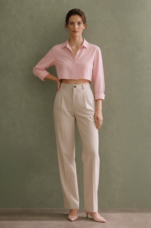 Lazy French Cotton Linen Croptop
